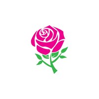 Fleur rose, logo, modèle, icône, vecteur, illustration