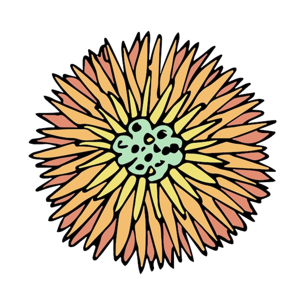 Fleur Simple Clipart Doodle Floral Dessiné à La Main Pour Le Logo De Décor De Conception De Sites Web D'impression