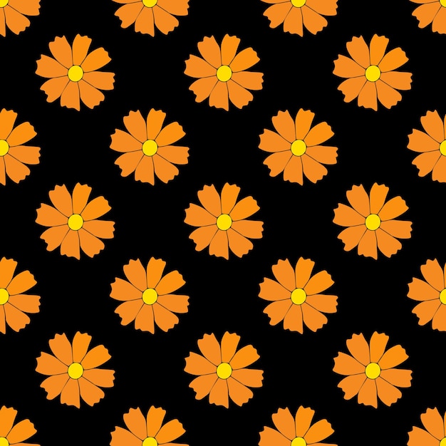 Fleur De Souci Avec Fond Noir Seamless Pattern Design