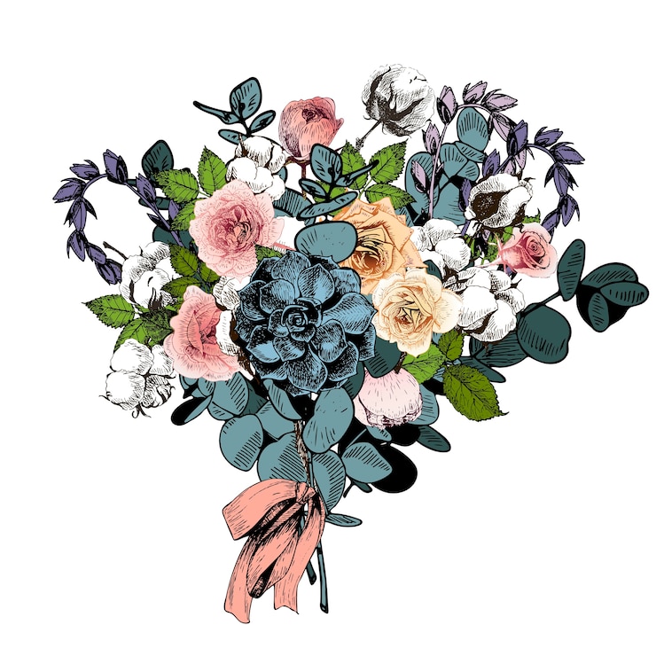 Vecteur fleur de vecteur bouquet de mariée