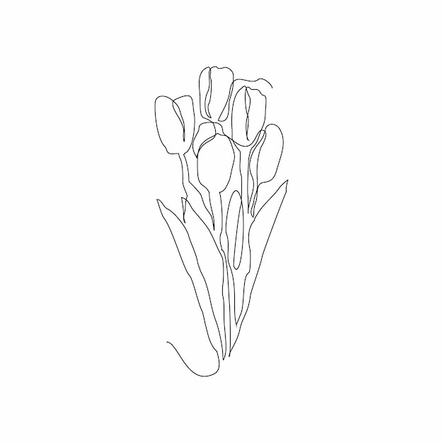 fleur vecteur dessin au trait continu