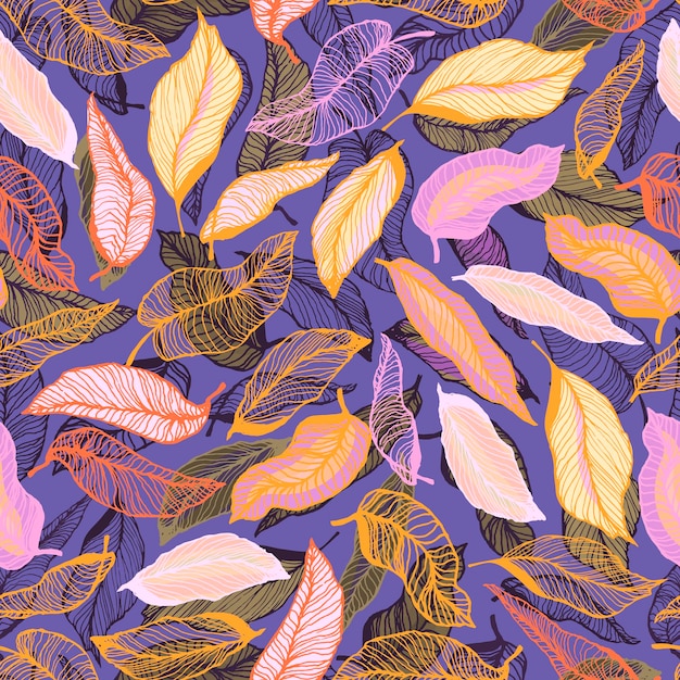 Fleurs Abstraites De Modèle Sans Couture D'automne Pour La Conception Textile