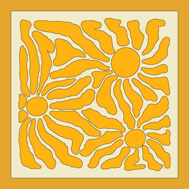 Vecteur fleurs abstraites modernes dans le style matisse à la mode affiche botanique minimaliste vectorielle