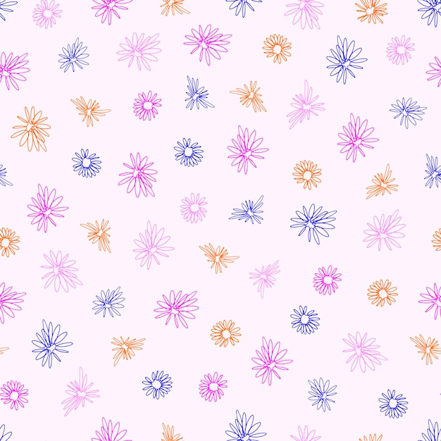 Fleurs de camomille graphique vectoriel modèle sans couture dans le style lineart