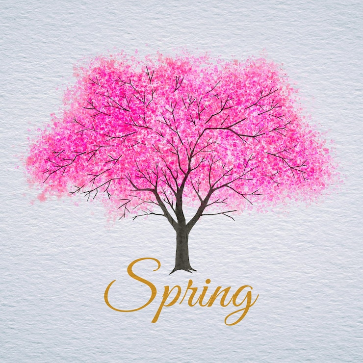 Vecteur fleurs de cerisier arbre de fleurs de printemps