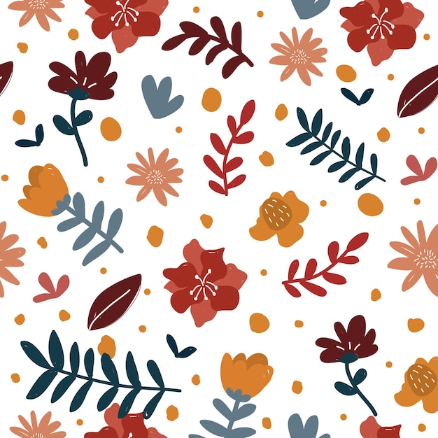 fleurs colorées dessinées à la main avec un fond blanc
