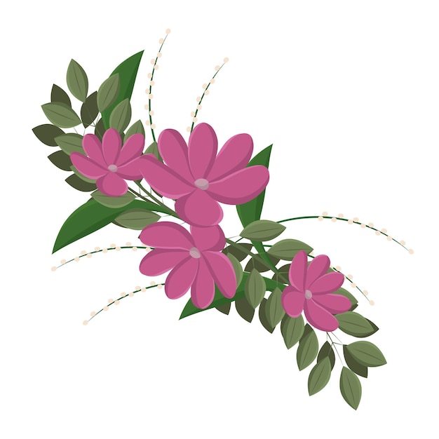 Vecteur fleurs colorées vector de la saison printanière