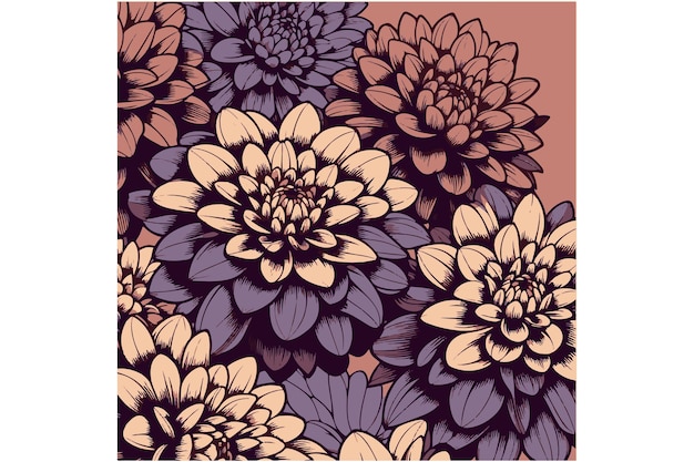 Vecteur des fleurs de dahlias