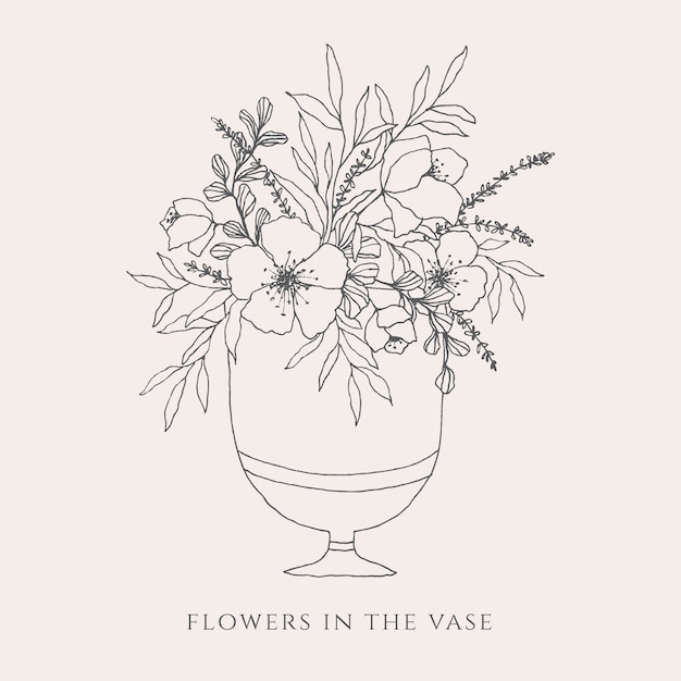 Fleurs dans une illustration de vase