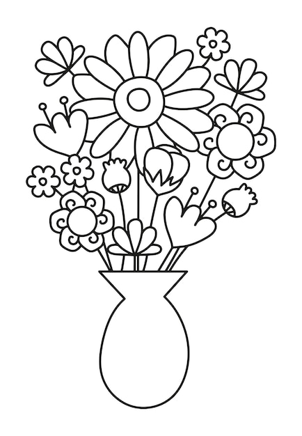 Fleurs dans une illustration vectorielle de vase