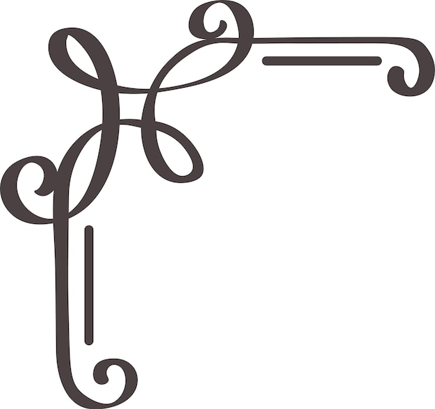 Des fleurs dessinées à la main formant un élégant accent d'angle ajoutant une touche de sophistication et de charme vintage aux invitations, à la papeterie ou aux dessins graphiques