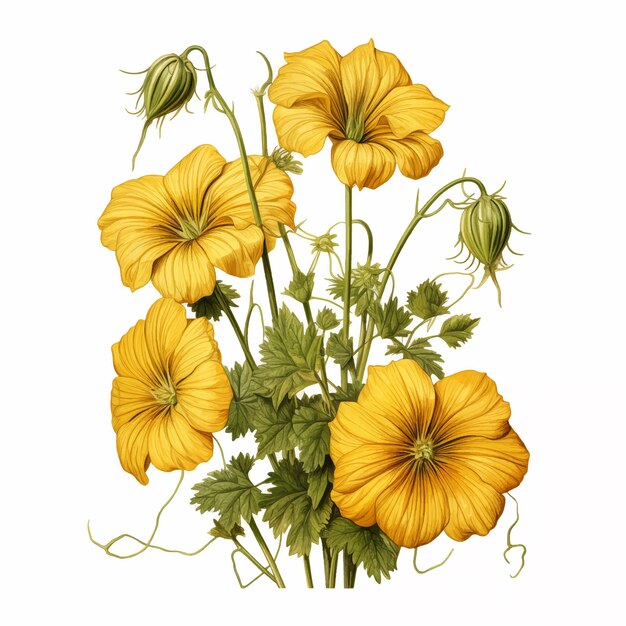 Des fleurs du cosmos jaunes sur fond blanc