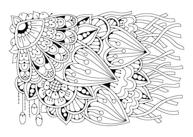 Vecteur fleurs fantastiques page de coloriage.