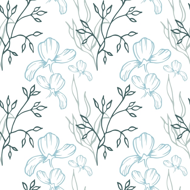 Fleurs et feuilles en jacquard sans soudure Élément de design botanique Illustration vectorielle minimaliste