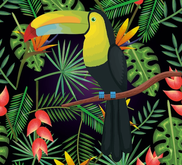 Fleurs et feuilles tropicales et exotiques