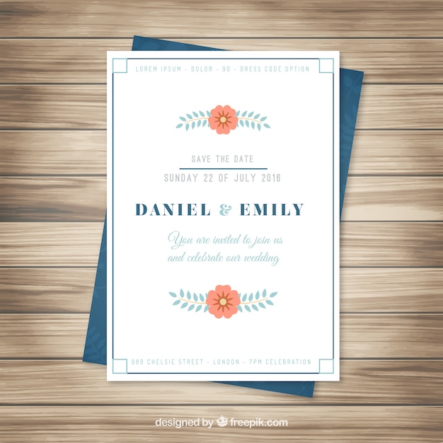 Fleurs D'invitation De Mariage Mignon