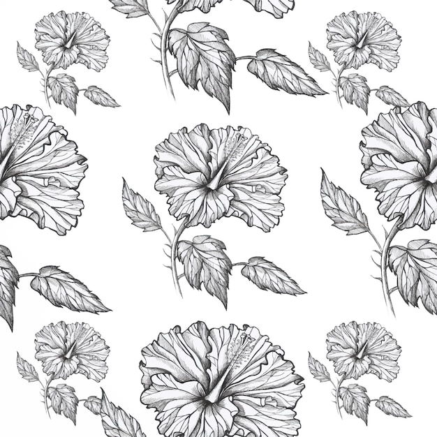 Fleurs Motif Hibiscus