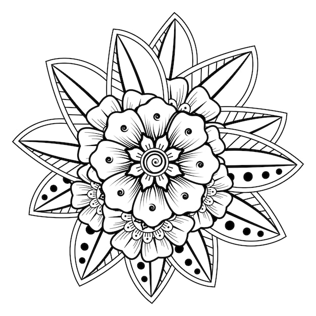 Fleurs En Noir Et Blanc Doodle Art Pour Livre De Coloriage