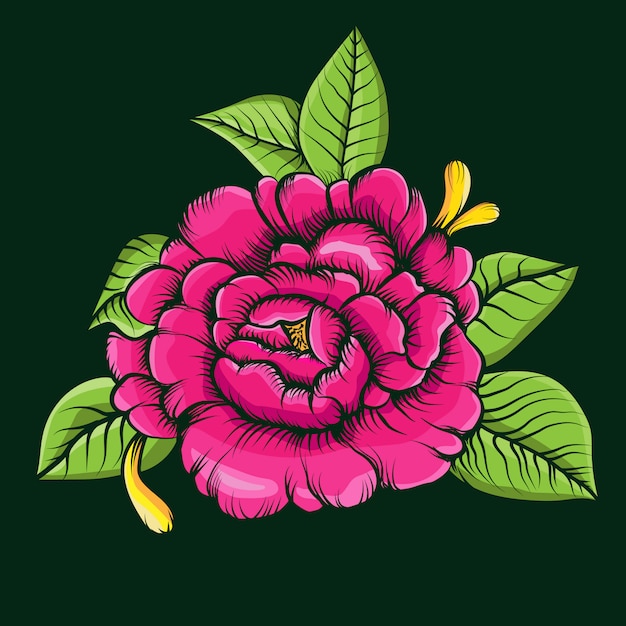 Fleurs Roses Vector Illustration