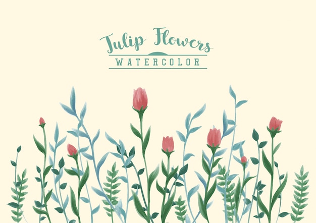 Vecteur fleurs de tulipes à l'aquarelle