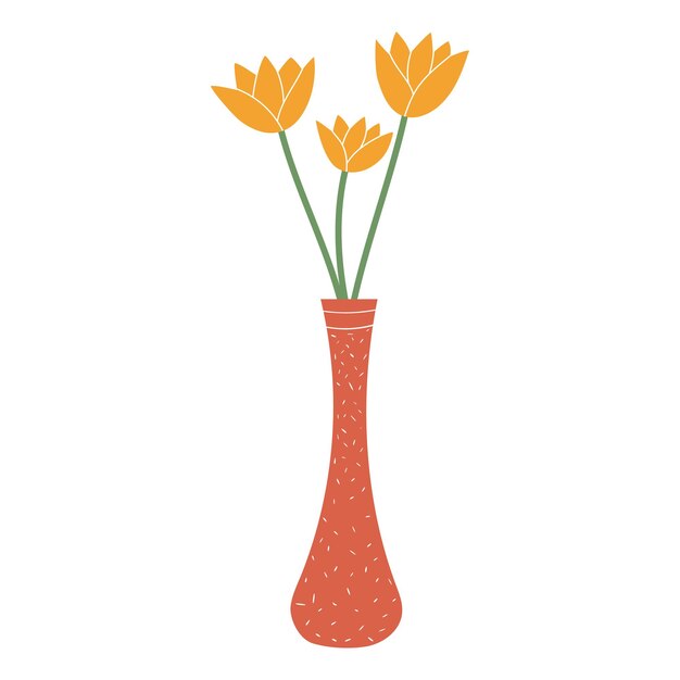 Vecteur fleurs de tulipes n vase