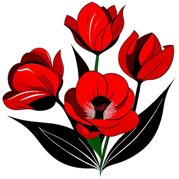 Vecteur fleurs de tulipes
