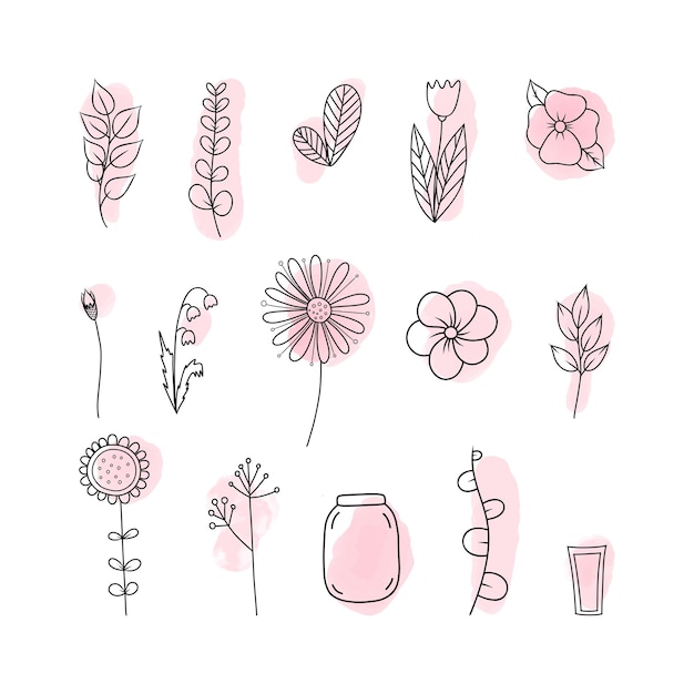 Fleurs Vector Clipart Illustration Art Ligne