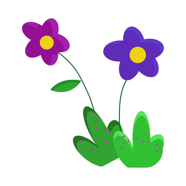 Vecteur des fleurs violettes et bleues dans une illustration de jardin
