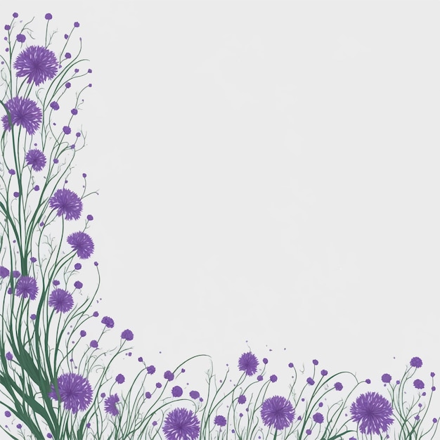 Fleurs Violettes Sur Fond Blanc