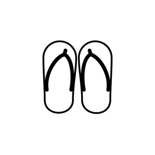 Vecteur flip flop pantoufle dessin au trait pied