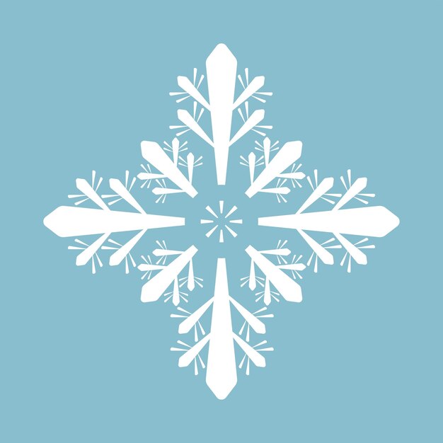 Un Flocon De Neige Blanc Isolé Sur Un Fond Bleu Clair Le Logo De L'icône Du Symbole Snowflake Pour La Conception