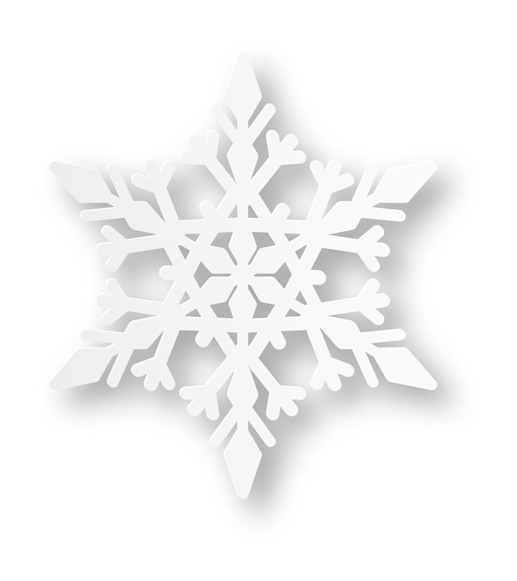 Vecteur flocon de neige décoratif dans le style papercut étoile de papier blanc isolé sur fond blanc