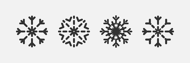Flocon de neige. Différentes formes de flocons de neige d'hiver. Icônes vectorielles de flocons de neige. Modèle de flocon de neige. Illustration vectorielle