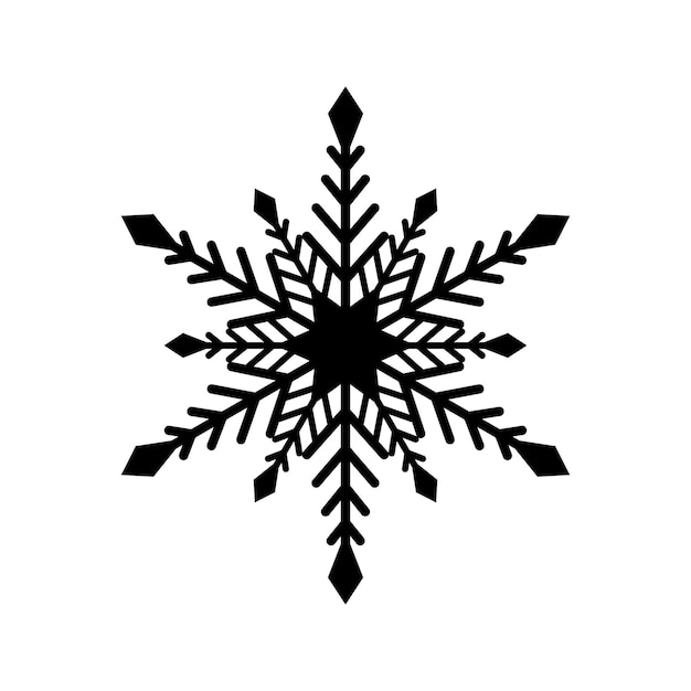 Vecteur flocon de neige simple de lignes noires. décoration festive pour le nouvel an et noël