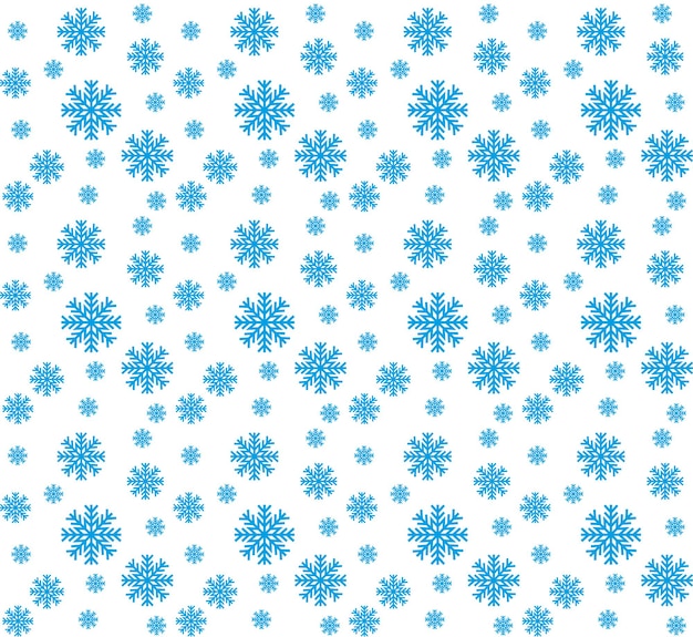 Flocon de neige simple modèle sans couture bleu neige sur fond blanc