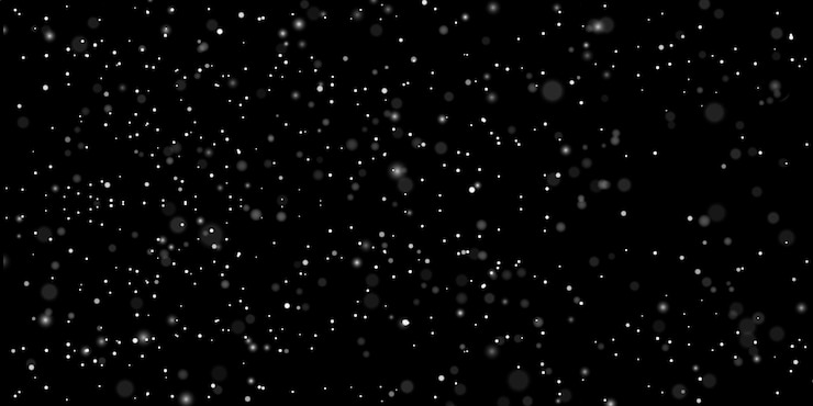 Vecteur flocons de neige sur fond noir
