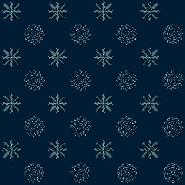 Flocons De Neige Sans Couture Bleus Et Motif De Fond Mandala.