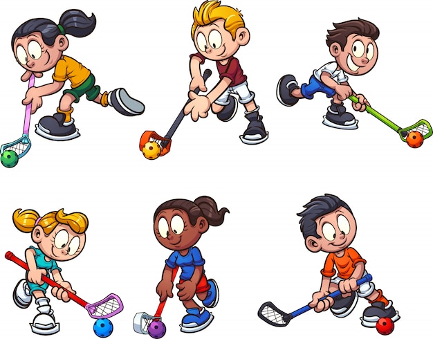 Vecteur floorball enfants