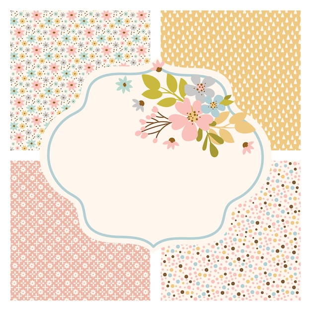 Vecteur floral flower hand drawn seamless pattern pour carte.