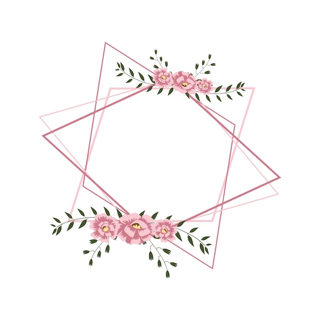 Vecteur floral flower wreath frame illustration design plat