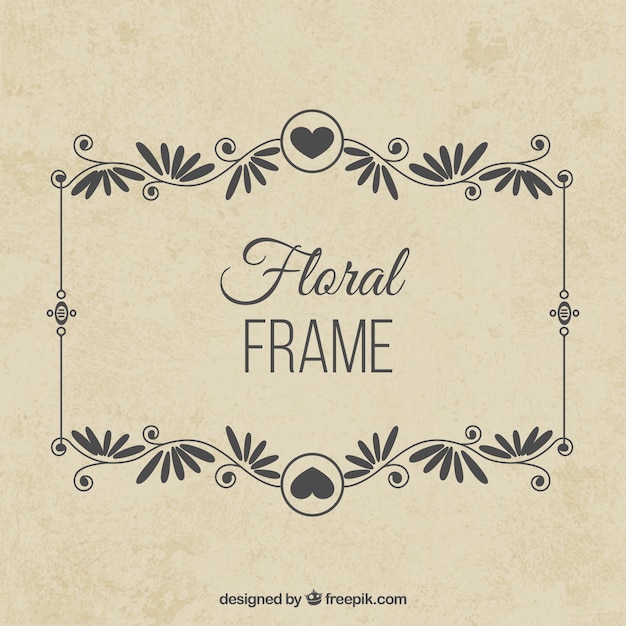 Vecteur floral frame en design vintage