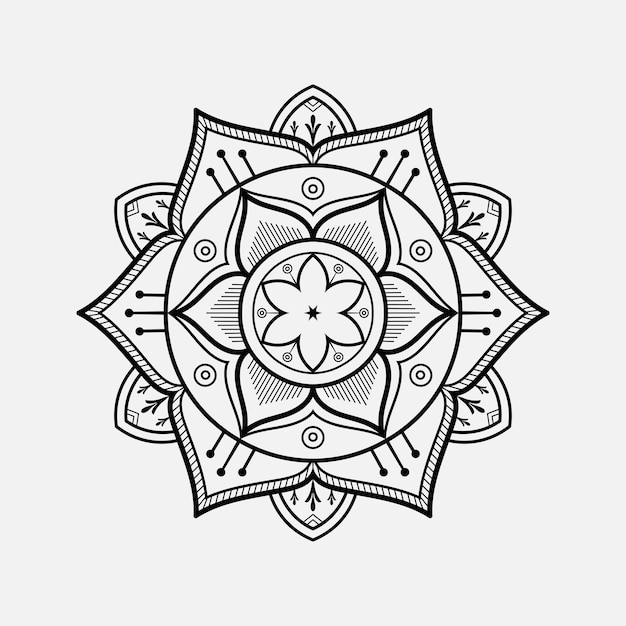 Floral Mandala Vector Art Ornement Cercle Décoratif Au Henné Pour La Page De Livre à Colorier
