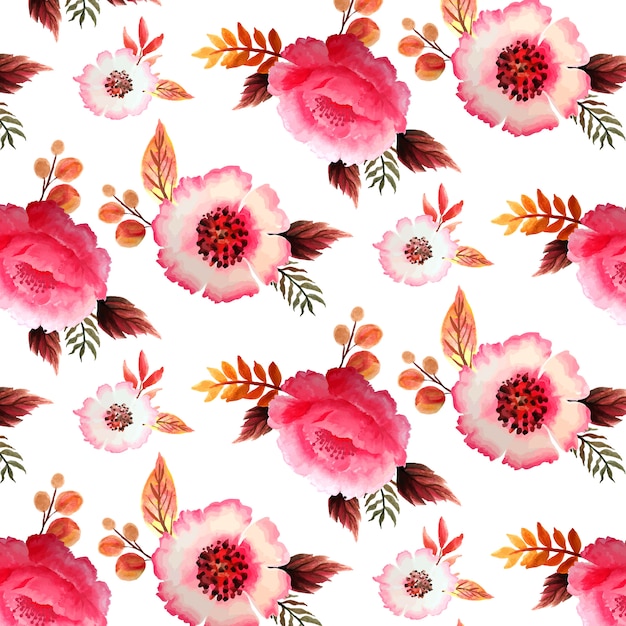 Floral pattern sans couture rose