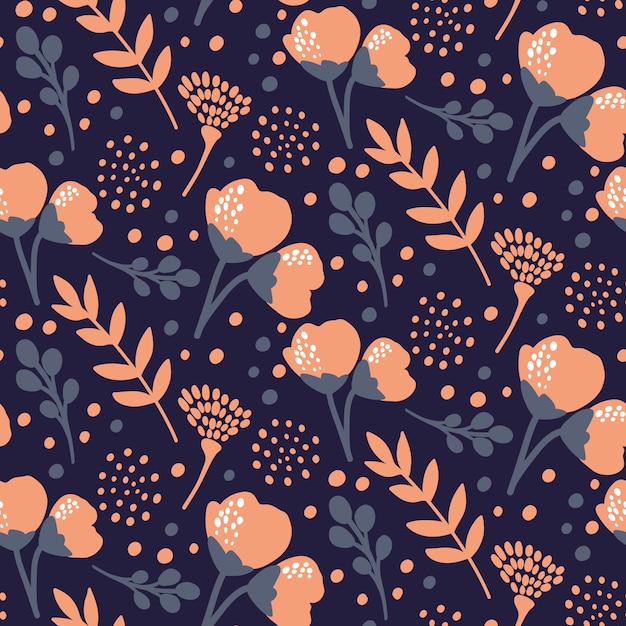 Floral pattern sans soudure. Fleurs et feuilles