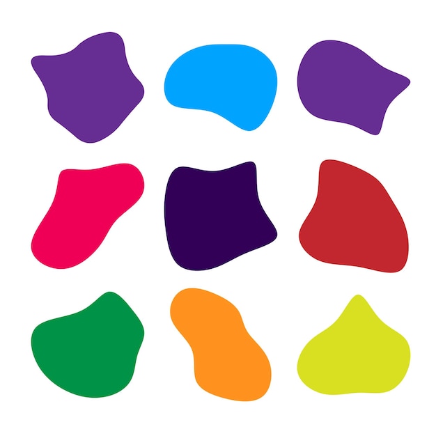 Fluide abstrait coloré dessiné à la main élément de formes de boules créatives organiques
