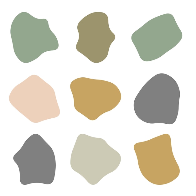 Fluide abstrait coloré dessiné à la main élément de formes de boules créatives organiques
