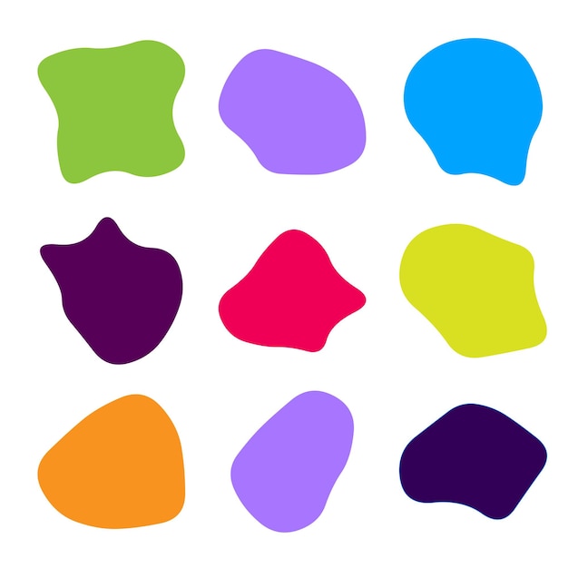 Fluide abstrait coloré dessiné à la main élément de formes de boules créatives organiques