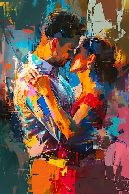 Vecteur le flux coloré de la passion est l'amour expressif de franz bischoff et josef kote