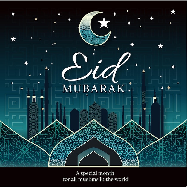 Vecteur un flux instagram mettant en vedette des photos de gradient vectoriel islamique pour l'aïd et le ramadan