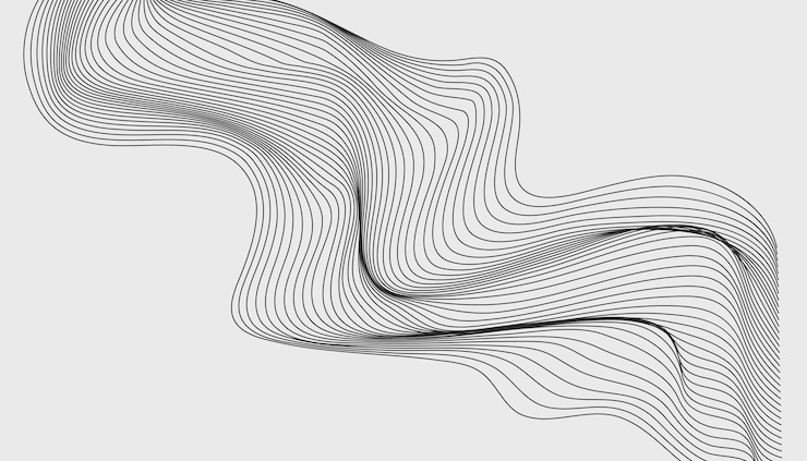 Vecteur flux topographique vertical élégant avec des courbes lisses sur un fond clair